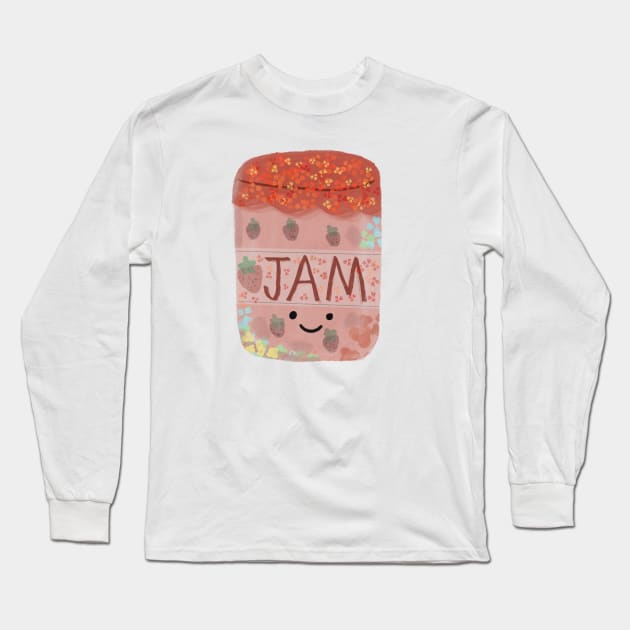 Cute strawberry floral jam Long Sleeve T-Shirt by artoftilly